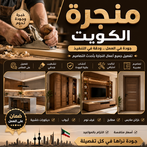 منجرة تصليح وتصنيع جميع انواع النجارة بالكويت📞50017705